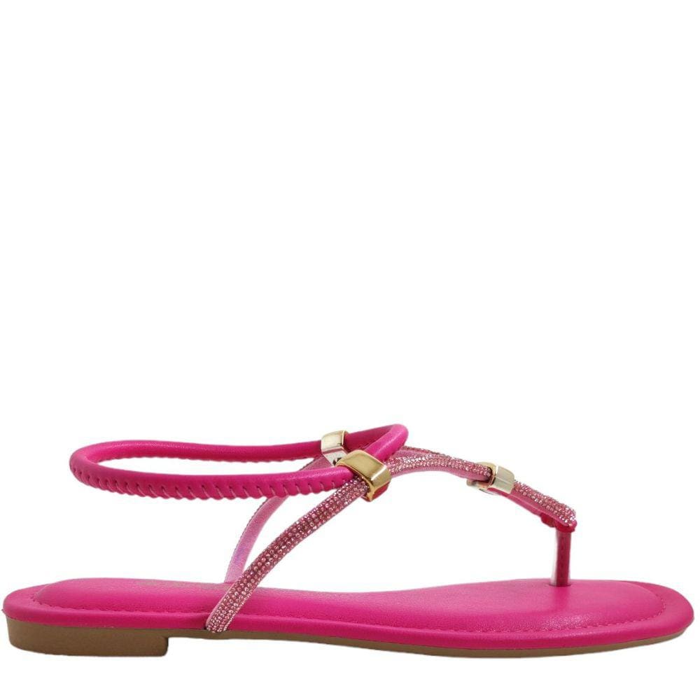 Sandália Rasteira Feminina Casual Dia a Dia com Strass Dakota Y6162