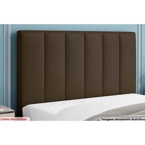Painel de Cama Box Estofada Queen Cintra Plus Veludo Cacau - Simbal