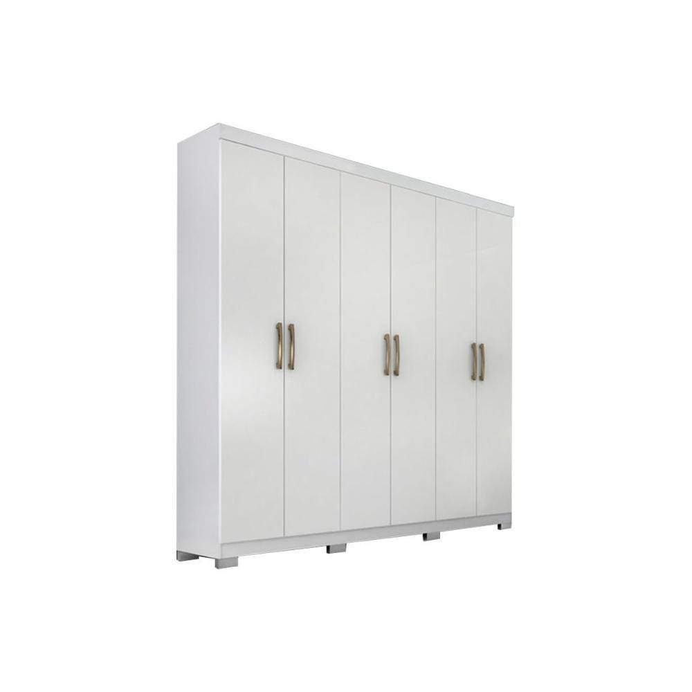 Guarda Roupa Casal 6 Portas e 3 Gavetas Clara Flex Branco - Panan