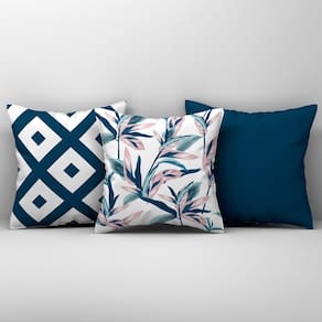 Kit Trio Capas de Almofadas Estampadas em Veludo Suede 45cm x 45cm - Decoração para Sala