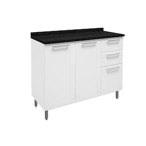 Módulo Cozinha Bertolini Múltipla   6114 3 Portas 2 Gavetas c/Tampo Branco