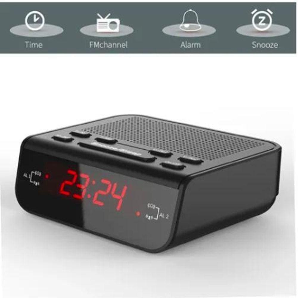 Despertador Digital Relógio De Mesa: Rádio Am/Fm 671