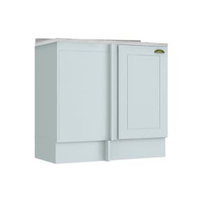 Balcão de Cozinha Modulado Canto Reto Americana c/Tampo Branco - Henn