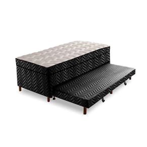 Cama Box c/Auxiliar Conjugado Solteiro: Colchão Molas Extrapedic Sublime Pillow Black (88x188x47) Paropas