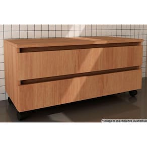 Gabinete de Banheiro BN3603 2 Gavetas c/ Rodízio cor Amêndoa - Tecno Mobili