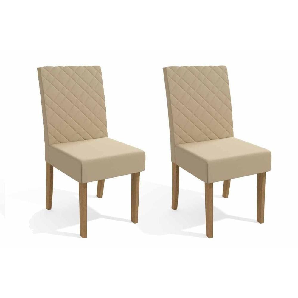 Kit 2 Cadeiras Sala Jantar 2CAD133 2 Un Freijó/Linho Bege - Kappesberg