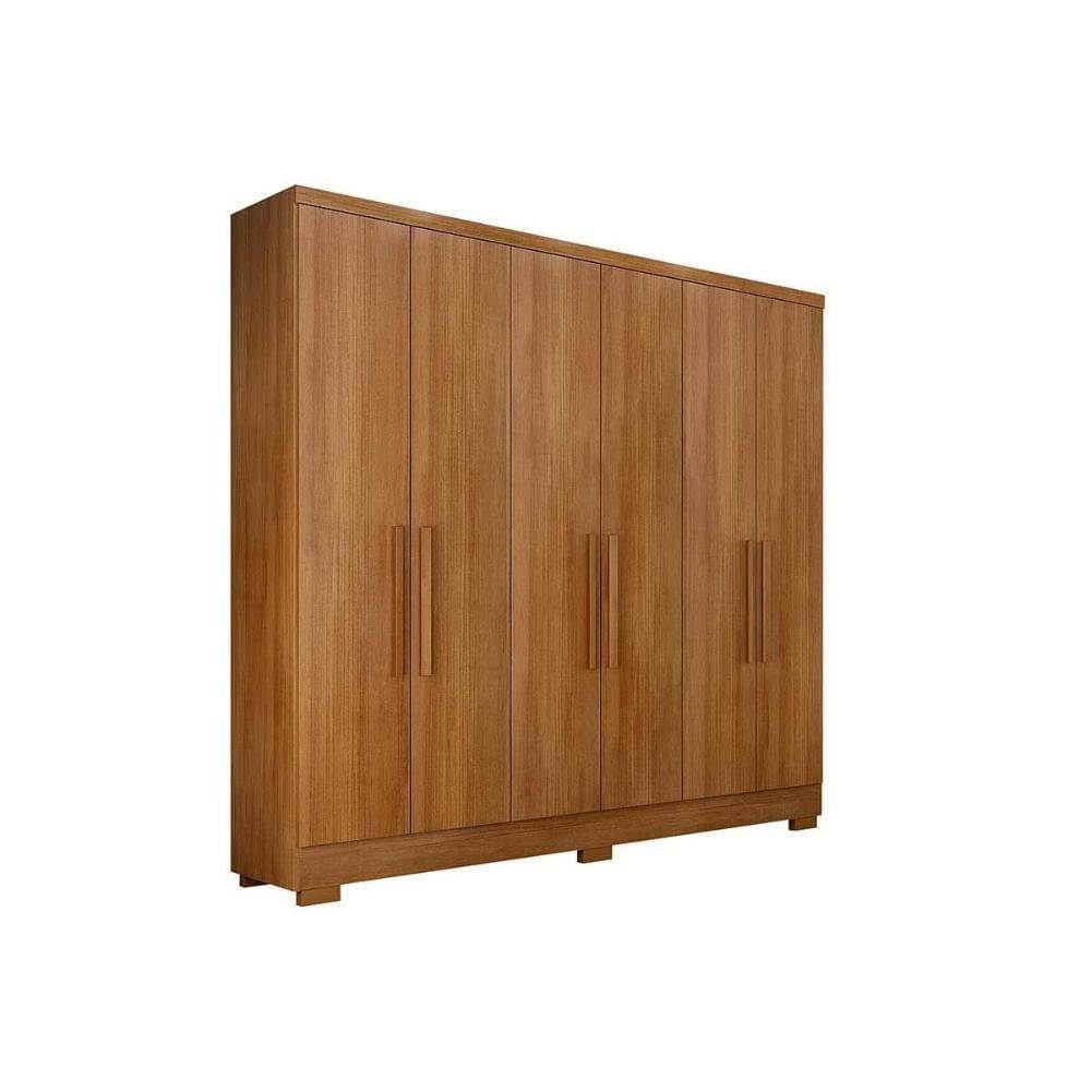 Guarda Roupa Casal 6 Portas e 4 Gavetas c/Pés Milly Cumaru - Novo Horizonte