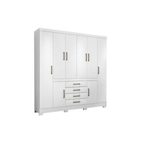 Guarda Roupa Casal 8 Portas e 4 Gavetas New Realce Branco - Demóbile