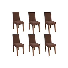 Kit 6 Cadeiras Sala Jantar Milena 6 Un Savana/Suede Chocolate - Cimol