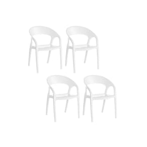 Kit 4 Cadeiras Sala Jantar Glass Plus UZ8004 4 Un Polipropileno Branco - Kappesberg