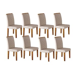 Conjunto: Mesa Sala Jantar Jade Kit 8 Un Imbuia/Veludo Creme - Rufato
