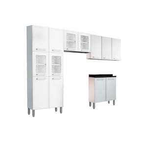 Cozinha Completa Gourmet 4 Peças (2 Armários + 1 Balcão + 1 Paneleiro) C4P67 Branco - Bertolini