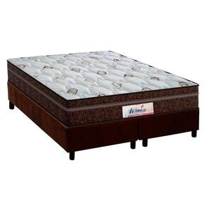 Cama Box King: Colchão Molas Ensacadas Probel MasterPocket ProDormir Miami + Base CRC Suede Brown(193x203)