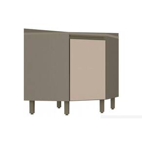 Balcão de Cozinha Modulado Canto Oblíquo Connect 1 Porta c/Tampo Duna/Cristal - Henn