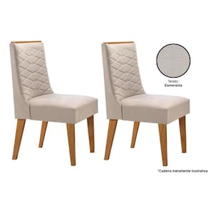Kit 2 Cadeiras Sala Jantar Dafne 2 Un Imbuia/Bege - Rufato