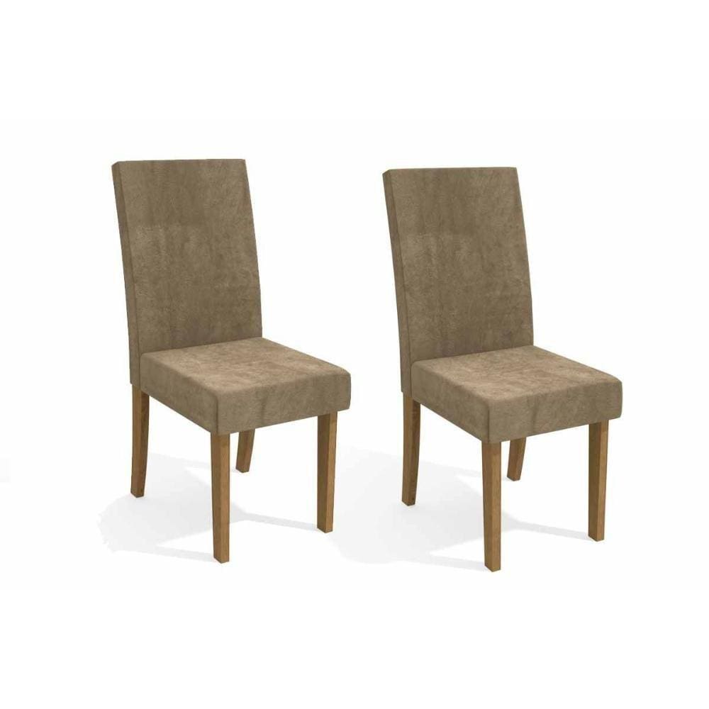 Kit 2 Cadeiras Sala Jantar 2CAD131 2 Un Freijó/Suede Caramelo - Kappesberg