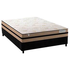 Cama Box Casal: Colchão Molas MasterPocket Ensacadas Plumatex Smart Milano + Base CRC Suede Black(138x188)