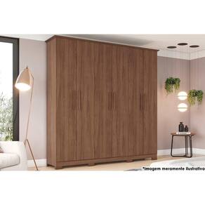 Guarda Roupa 6 Portas e 3 Gavetas Cover Castanho - Henn