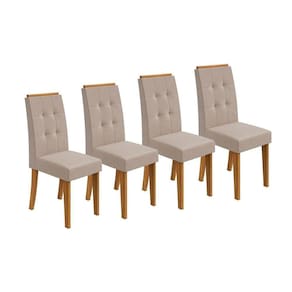 Kit 2 Cadeiras Sala Jantar Celebrare  4 Un Rovere/Amêndoa/Veludo Naturale Creme - Lopas