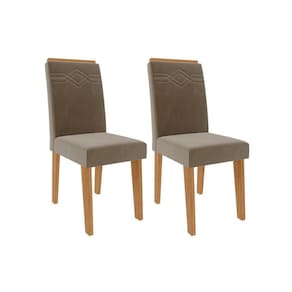 Kit 2 Cadeiras Sala Jantar Taís 2 Un Nature/Suede Joli - Cimol