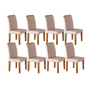 Conjunto: Mesa Sala Jantar Jade Kit 8 Un Imbuia/Veludo Creme - Rufato