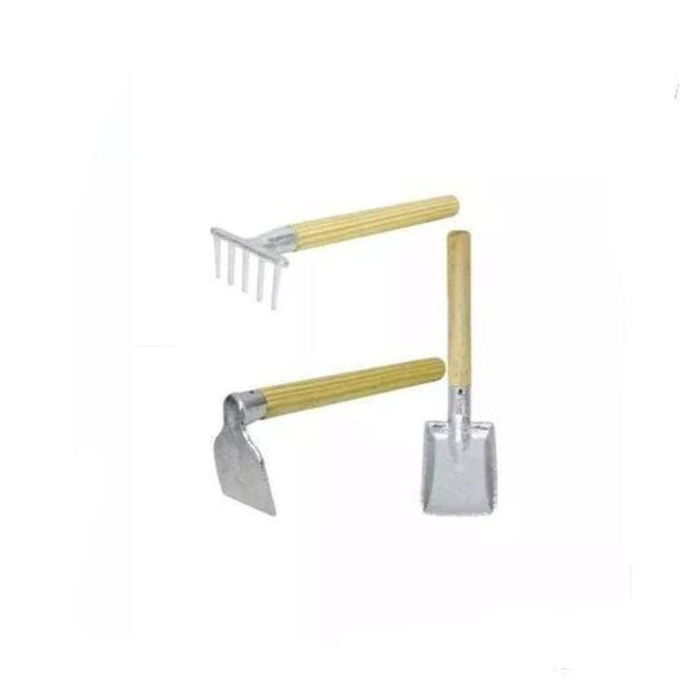 Conjunto Jardinagem Pazinha Enxada Rastelo Jardim Plantinhas