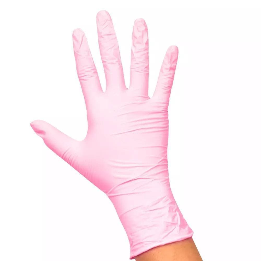 Luva Descartável Nitrílica G Rosa Santa Clara 5073