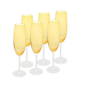 Conjunto 6 Taças de Champanhe Amarela 200ml - Wolff