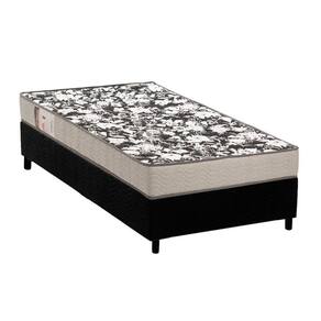 Conjunto Box Solteiro: Colchão Espuma Ortobom Physical Ultra Resistente + Base CRC Suede Black(88x188)