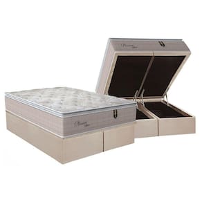 Conjunto Box Baú King: Colchão Molas Orthoflex MasterPocket Ensacadas Pleasure + Base CRC Suede Clean(193x203)