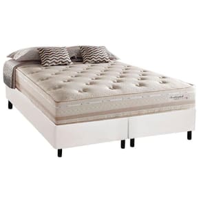Conjunto Box Queen: Colchão Molas Herval Maxspring Scotland + Base CRC Courano White(158x198)