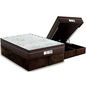 Conjunto Box Baú Queen: Colchão Molas Probel MasterPocket Ensacadas ProDormir Evolution + Base CRC Suede Brown(158x198)