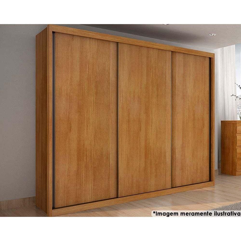 Guarda Roupa Casal 3 Portas de Correr e 6 Gavetas Paradizzo Gold Freijo Cumaru - Novo Horizonte