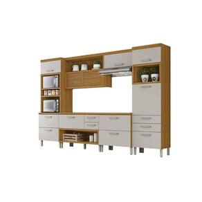 Kit de Cozinha Modulada 5 Peças Princesa (1 Armário + 2 Balcões + 2 Paneleiros) C5P22 Freijo/Off White - Nesher