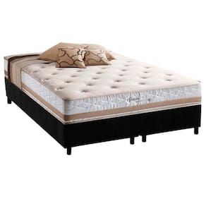 Conjunto Box Queen: Colchão Molas Herval Maxspring Spain + Base CRC Suede Black(158x198)