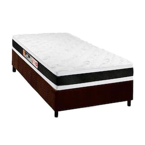 Conjunto Box Solteiro: Colchão Espuma Castor D45 Black e White AIR Double Face + Base CRC Suede Brown(88x188)
