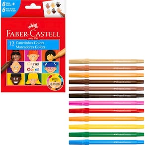 Canetinha Hidrográfica Caras E Cores 12 Cores Faber Castell