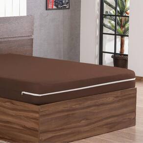 Forro Cama Solteiro Box Capa Colchao Em Malha Zíper Luxo E
