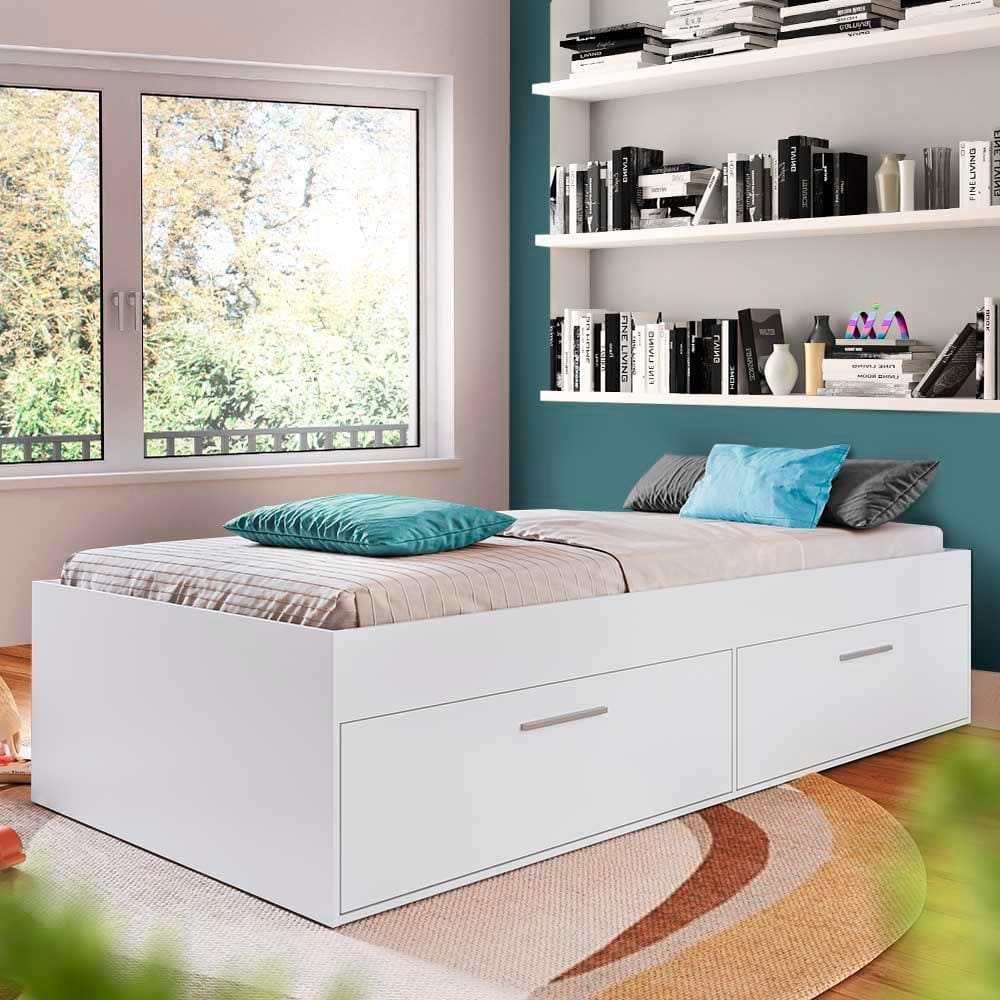 Cama Box Solteiro 4 Portas Branco Osaka Shop JM - Branco