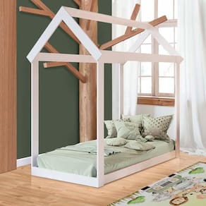 Mini Cama Com Colchão Infantil Montessoriana Branco Davi Shop JM