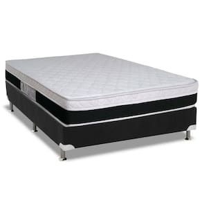 Cama Box Casal: Colchão Molas Ensacadas Luckspuma MasterPocket Roma + Base CRC Suede Black(138x188)
