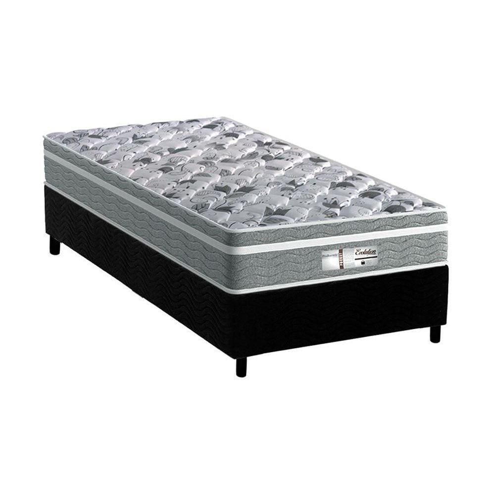 Cama Box Solteiro: Colchão Molas Ensacadas Probel MasterPocket Evolution + Base CRC Suede Black(88x188)