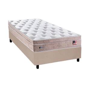Cama Box Solteiro: Colchão Molas Ensacadas Plumatex MasterPocket Miami + Base CRC Courano Clean(88x188)