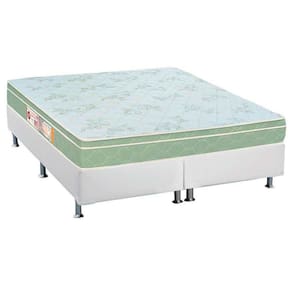 Cama Box King: Colchão Espuma D33 Castor Sleep Max + Base CRC Courano White(193x203)
