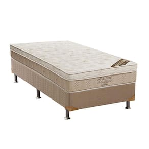 Cama Box Solteiro: Colchão Molas Bonnel Ortobom Nanolastic Elegant + Base CRC Suede Clean(88x188)