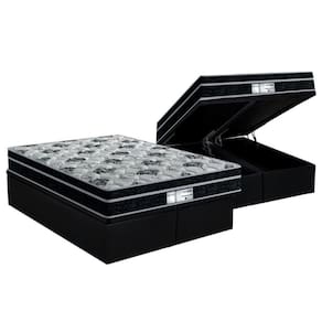 Cama Box Baú Queen: Colchão Molas Probel Prolastic ProDormir Born + Base CRC Suede Black(158x198)