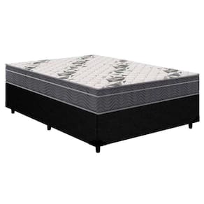 Cama Box Casal: Colchão Anatômico Ortobom D33/EP Airtech 100 + Base CRC Courano Black(138x188)
