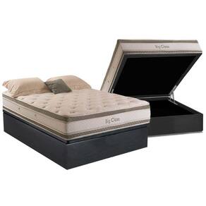Cama Box Baú Casal: Colchão Molas Herval ConfortClass Big Class DF + Base CRC Suede Gray(138x188)
