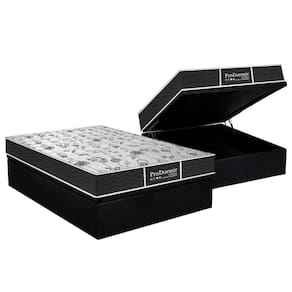 Cama Box Baú Casal: Colchão Molas Bonnel Probel Prolastic ProDormir Sleep + Base CRC Courano Black(138x188)