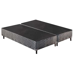 Cama Box Base Queen Sommier Rústico Bordado Gray (158x198x30) - Paropas
